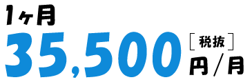 1ヶ月35,500円（税抜）/月